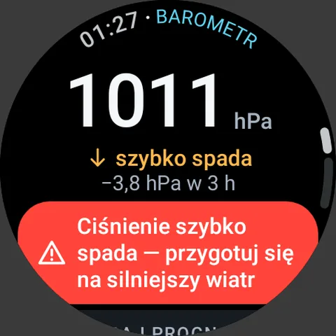 Ekran zegarka: Pogoda