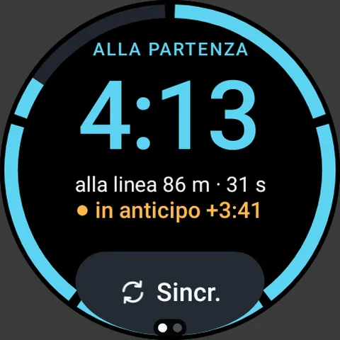 Schermata dell'orologio: Partenza regata con segnali